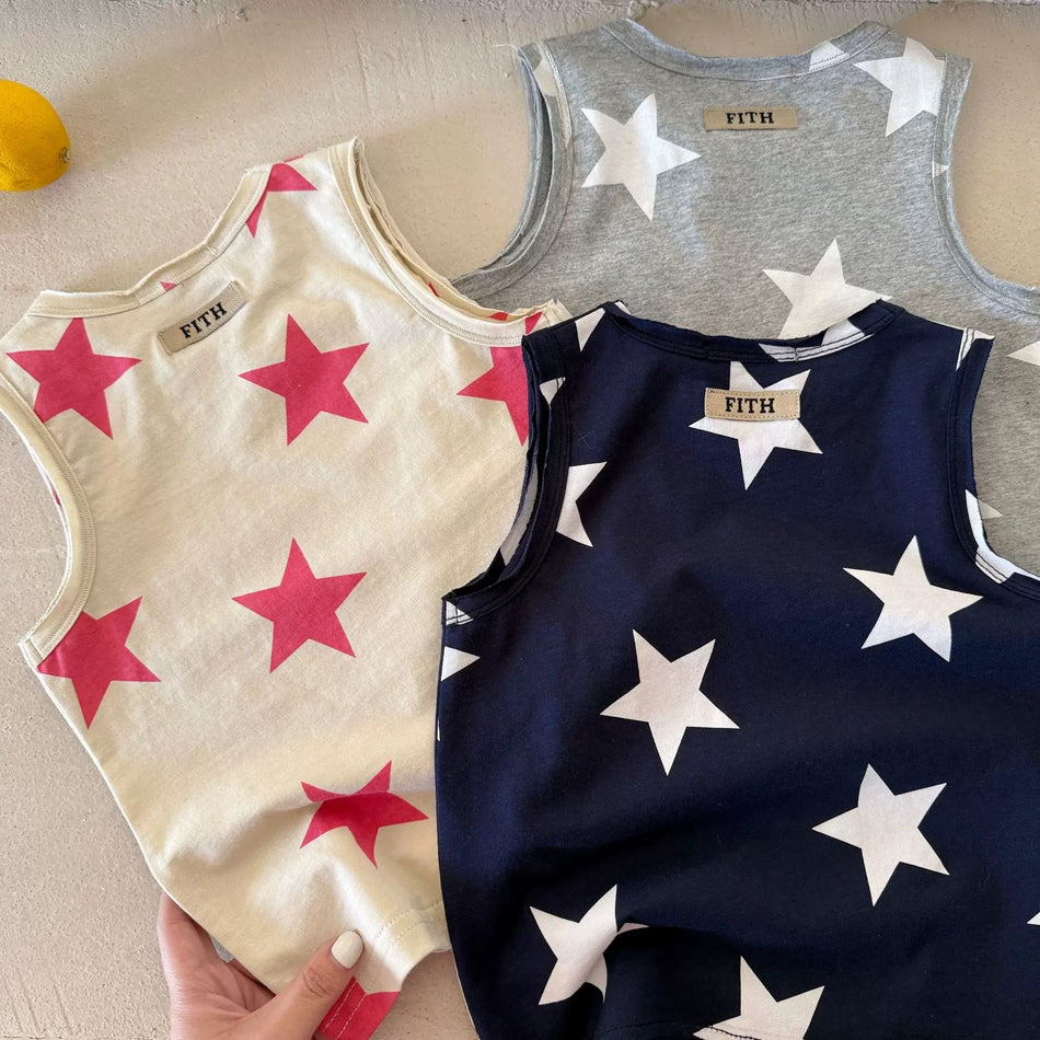 Kids Cotton Sleeveless Vest Casual Breathable Summer Top