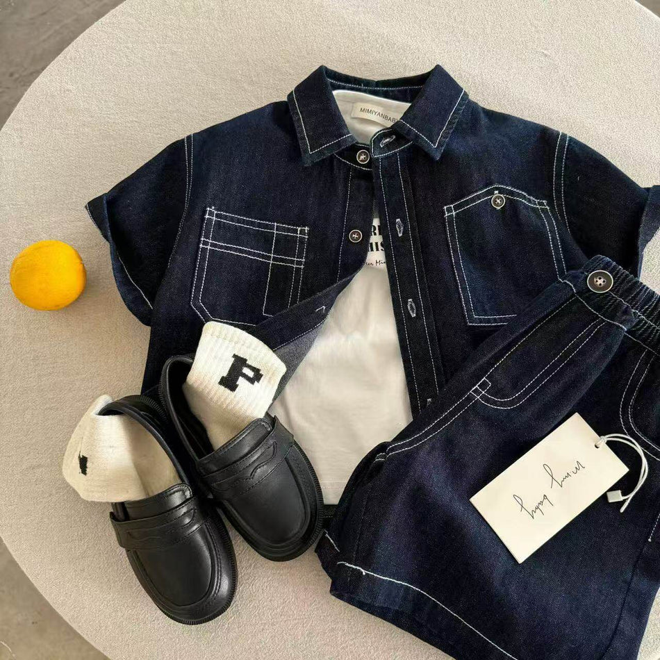 Kids Summer Cotton Short and Shirt Two-Piece Set