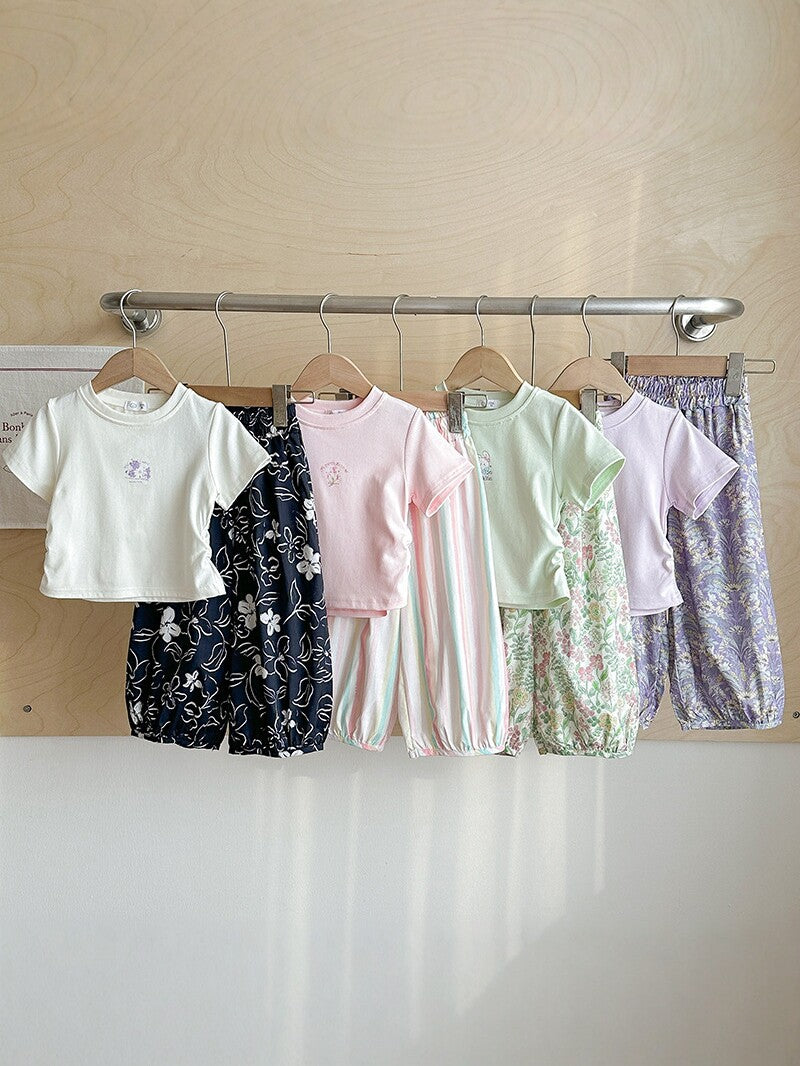 Girls Korean Style T-Shirt and Harem Pants Set