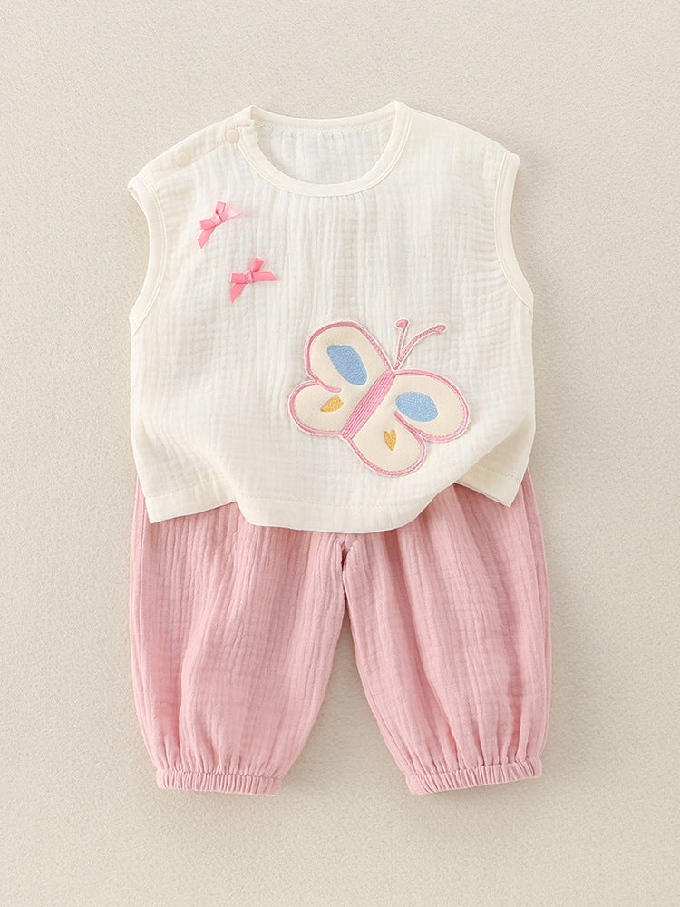 Baby Girls Pure Cotton Summer Two-Piece Set
