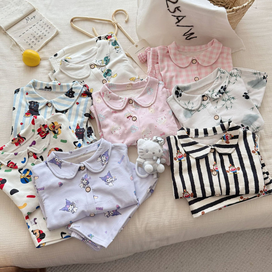 Children's Autumn and Winter Cartoon Long-Sleeved Pajama Set
