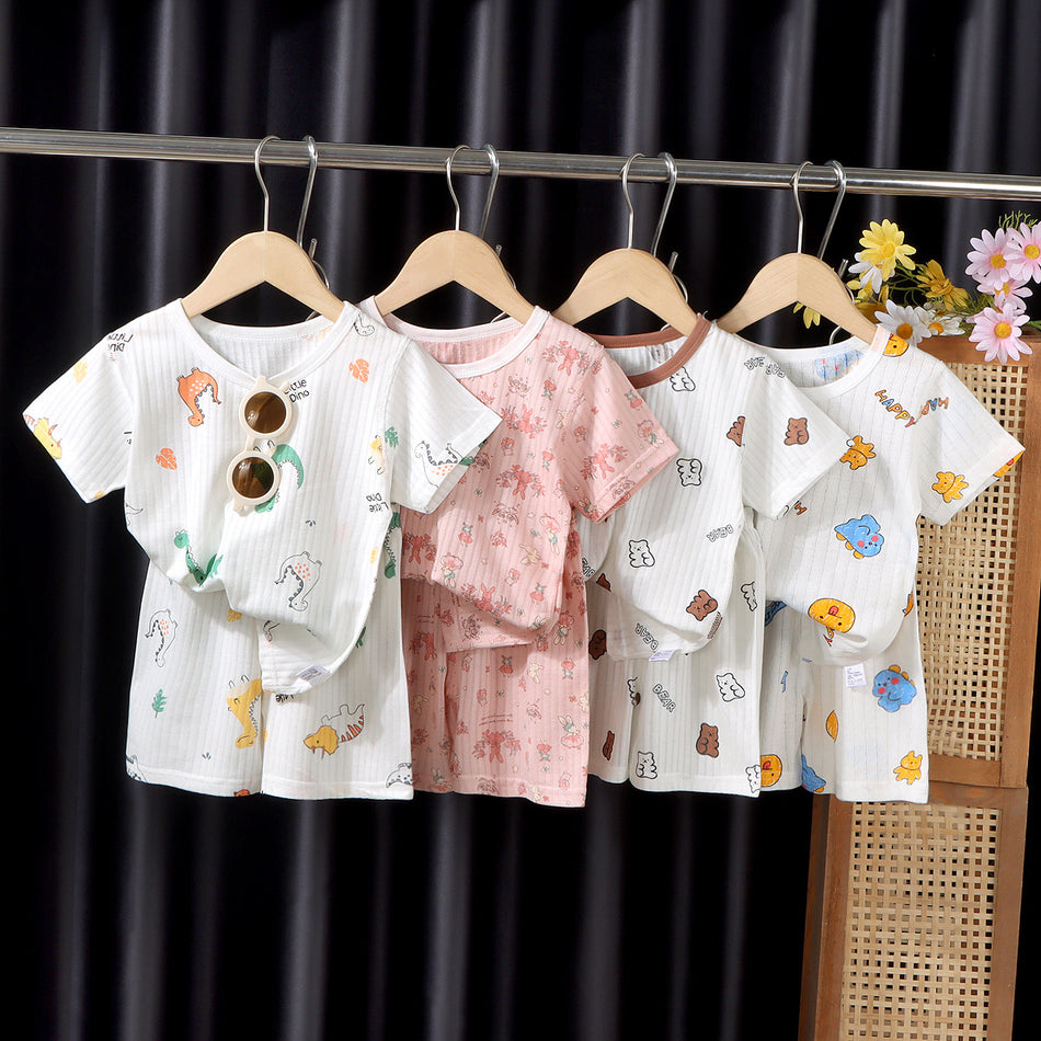 Children's Customized Jacquard Short-Sleeve Summer Pajama Set