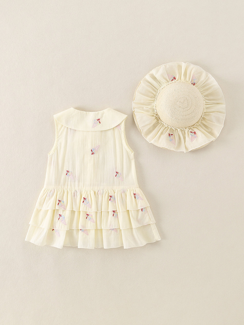 Baby Girl Princess Embroidered Romper Dress Summer Outfit