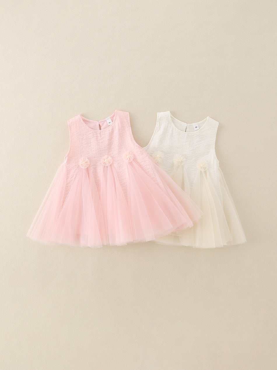 Girls’ Sleeveless Patchwork Princess Summer Dress