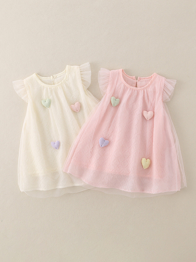 Heart-Shaped Princess Summer Dress for Girls