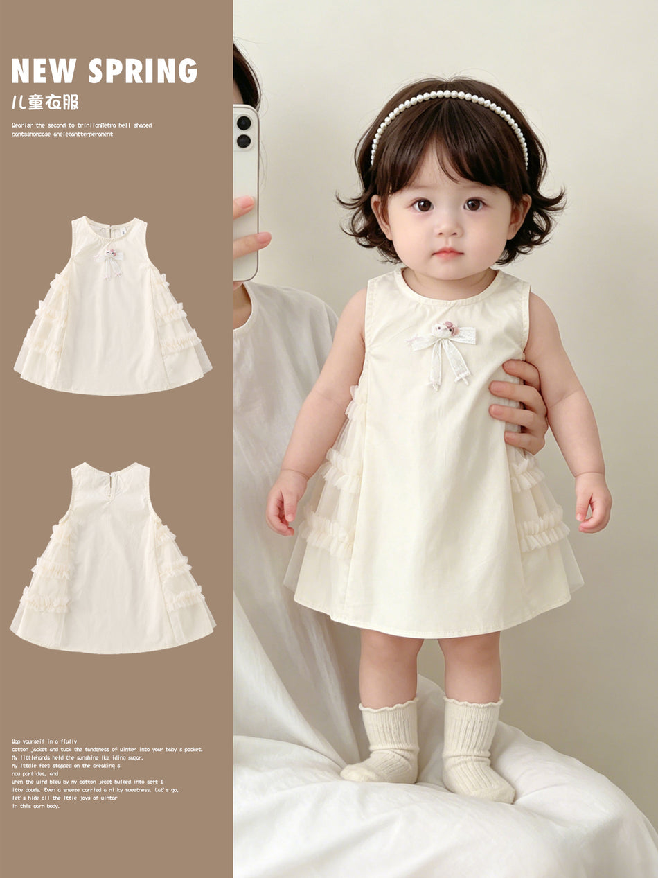 Girls’ Sleeveless Mesh Princess Summer Dress