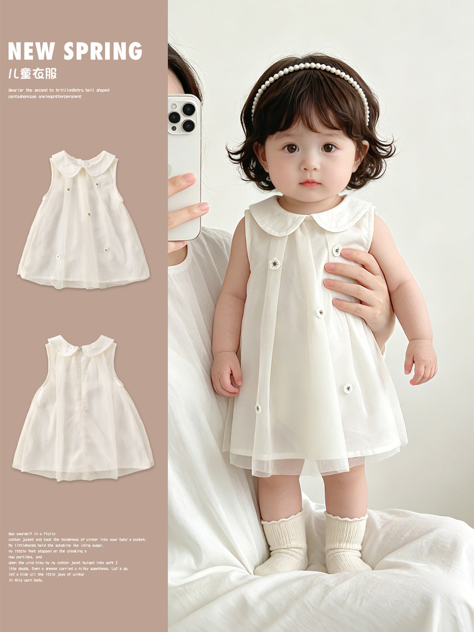 Girls’ Mesh Sleeveless Princess Summer Dress