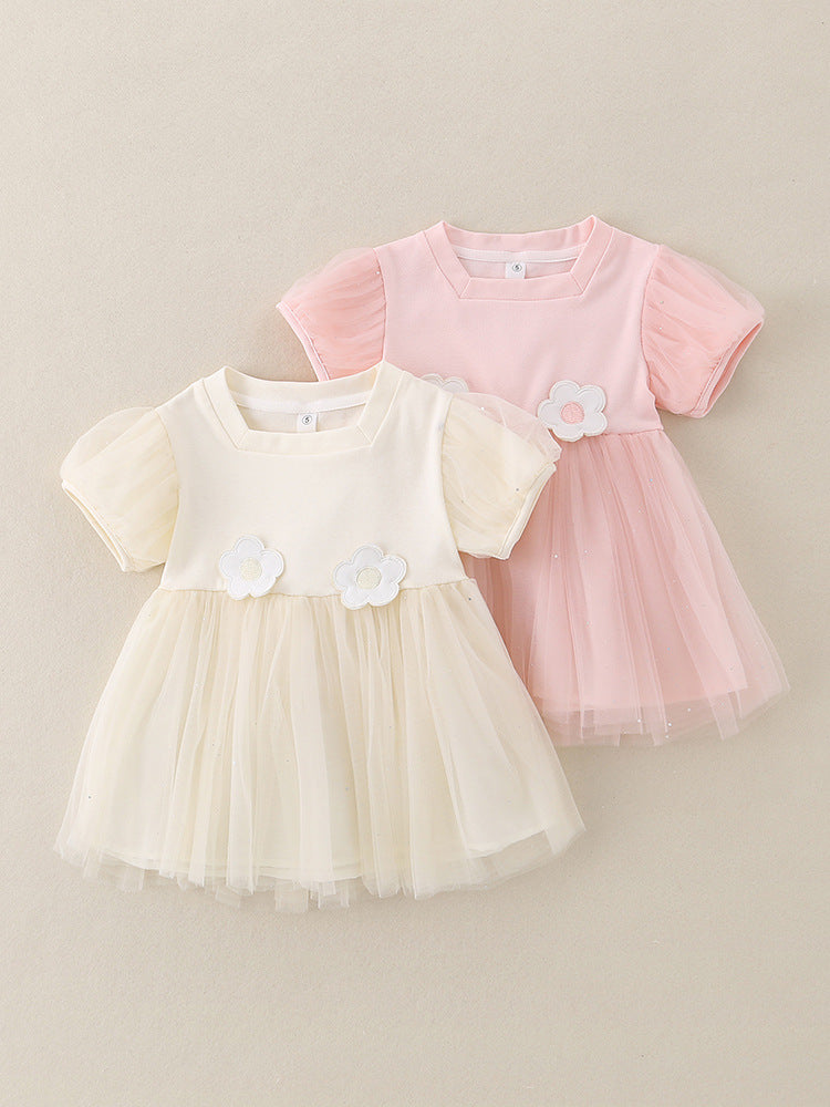 Girls’ Korean Style Mesh Princess Summer Dress