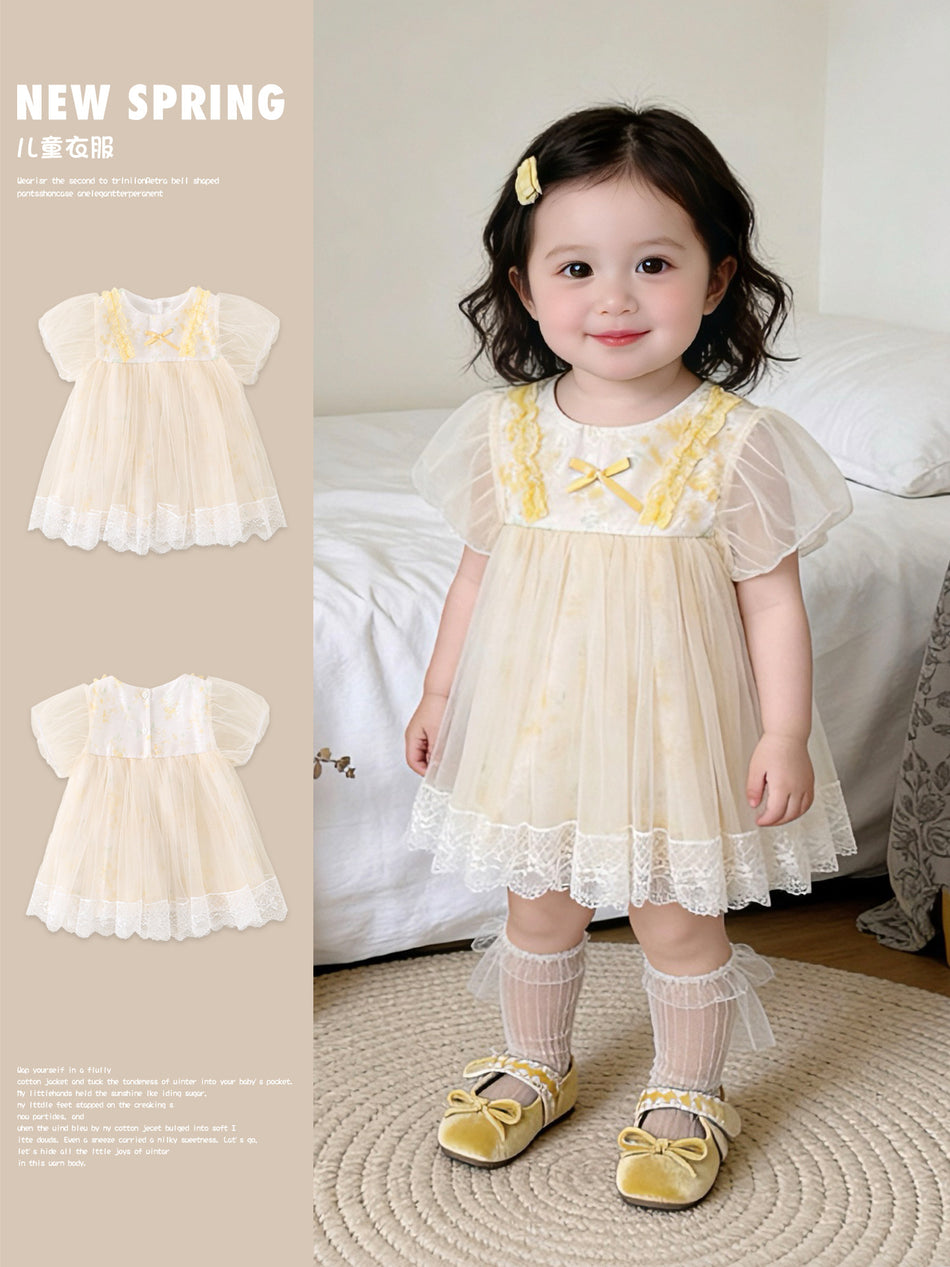 Wholesale Fairy Style Mesh Princess Dress for One-Year-Old Girls