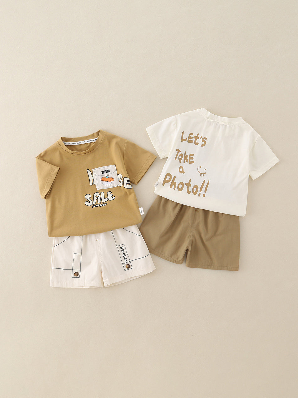 Boys’ Cartoon Short-Sleeve Two-Piece Summer Set