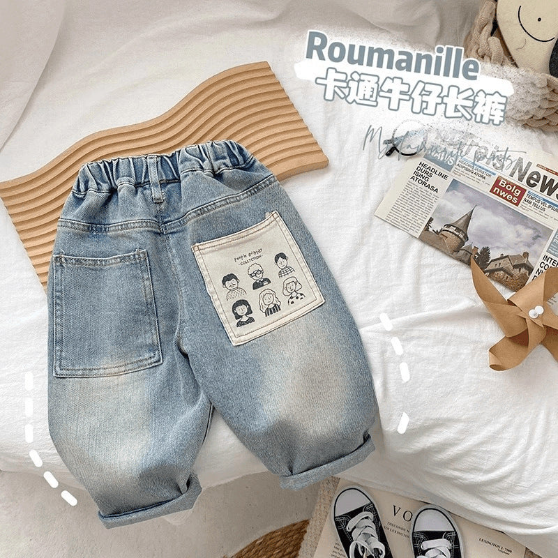 Kids Street Style Denim Pants Soft Cotton Casual Jeans