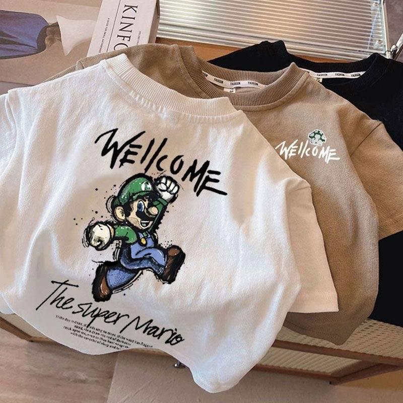 Kids Cotton Short Sleeve Crew Neck Casual Summer T Shirt