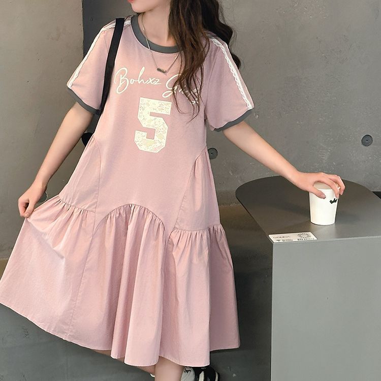 Girls Pink Princess Dress Korean Style Loose Summer Dress