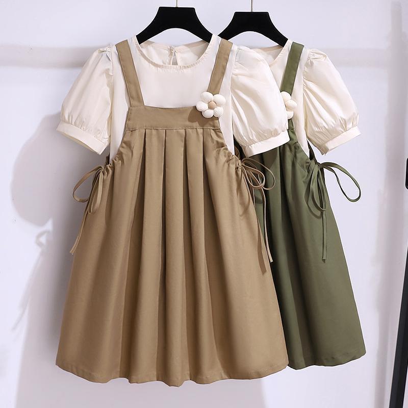 Girls Academy Style Puff Sleeve Princess Dress Summer Outfit