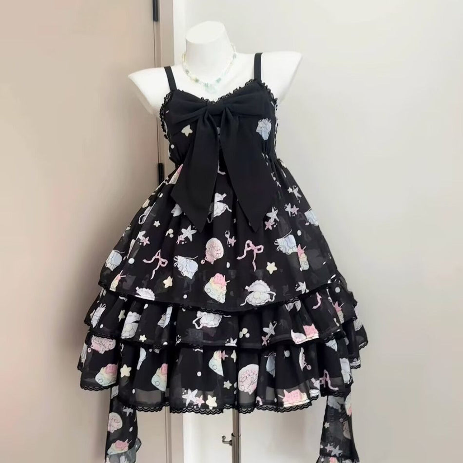 Girls Shell Suspender Princess Dress Korean Style Summer Outfit