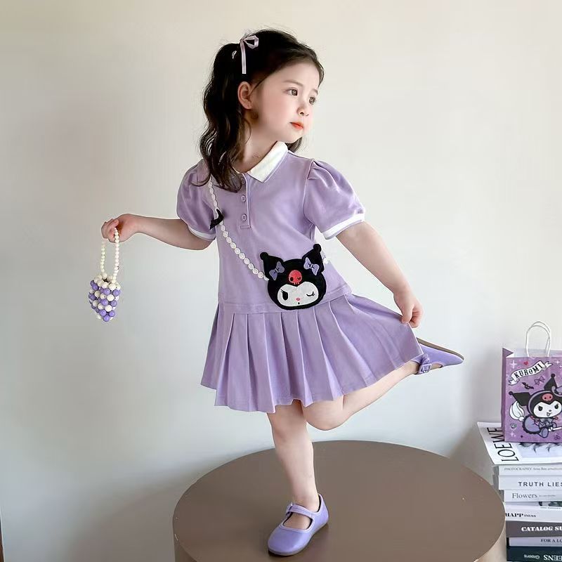 Girls Polo Princess Suspender Dress Cute Summer A-Line Dress