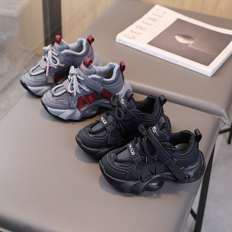 Kids Casual Dad Shoes Velcro Lightweight Anti-Slip Sneakers