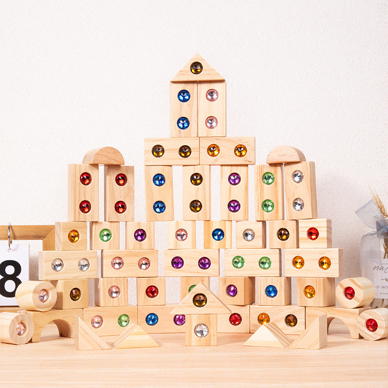 Wooden Gem Acrylic Light Translucent Stacking Blocks Set
