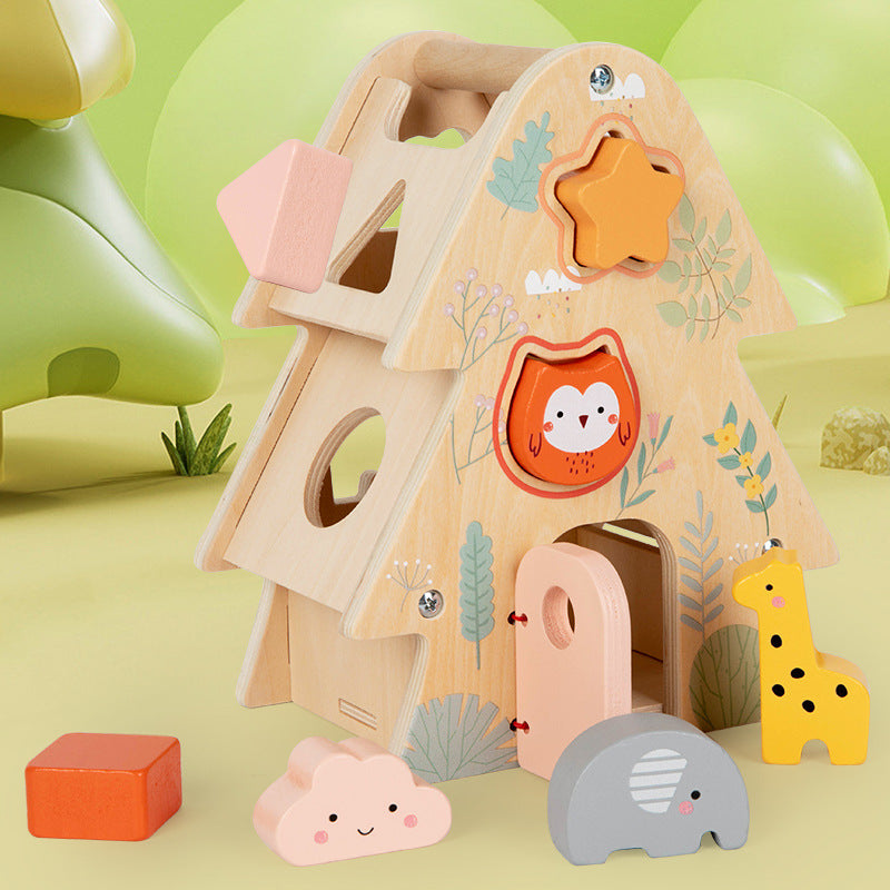 Wooden Animal Shape Smart House Early Education Toy Set