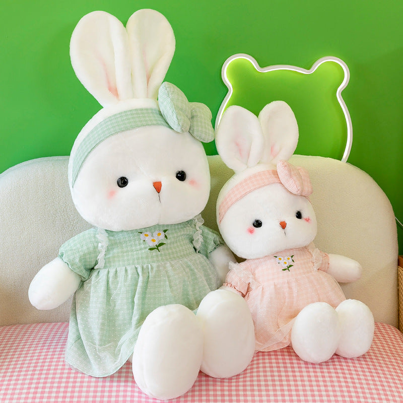 Cute Flower Dress Rabbit Plush Doll Soft Stuffed Toy Gift