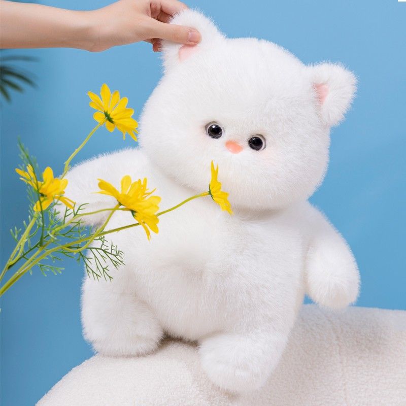 Cute White Cat Plush Pillow Soft Stuffed Toy Gift