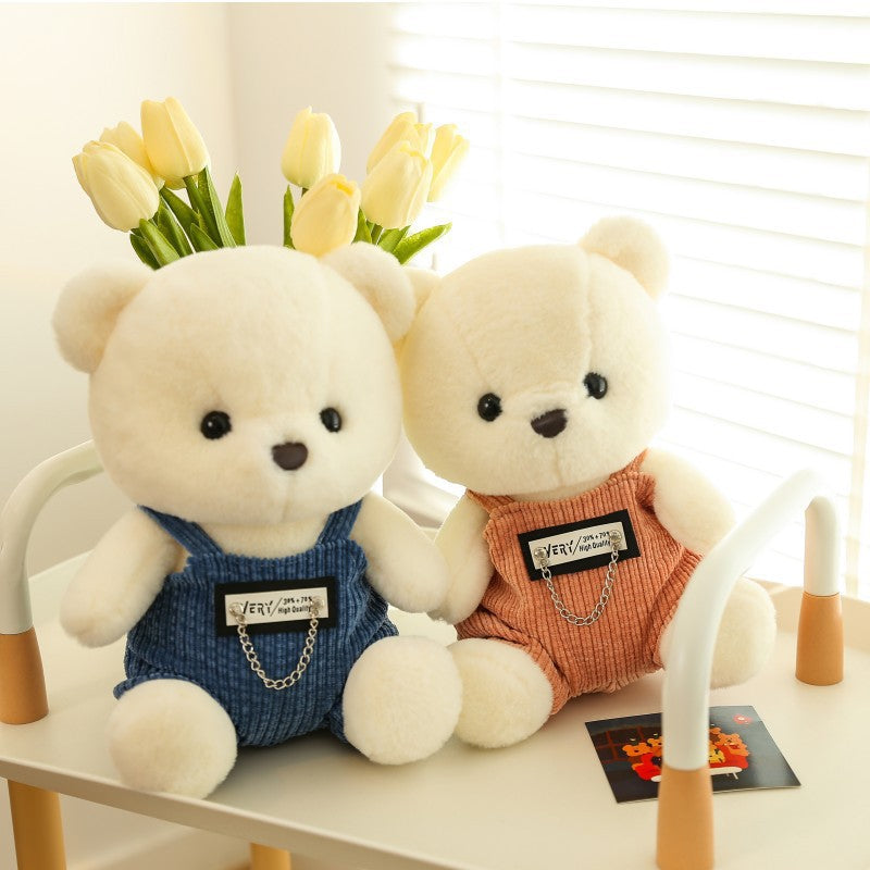 Cute Overalls Bear Plush Doll Soft Stuffed Toy Gift
