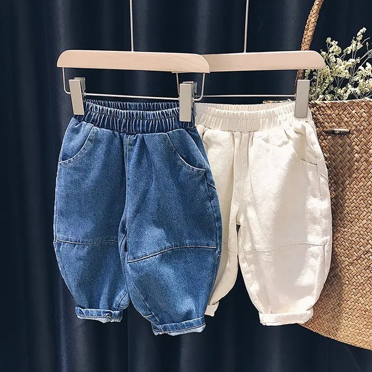 Kids Cotton Carrot Fit Harem Pants Casual Spring Autumn Trousers