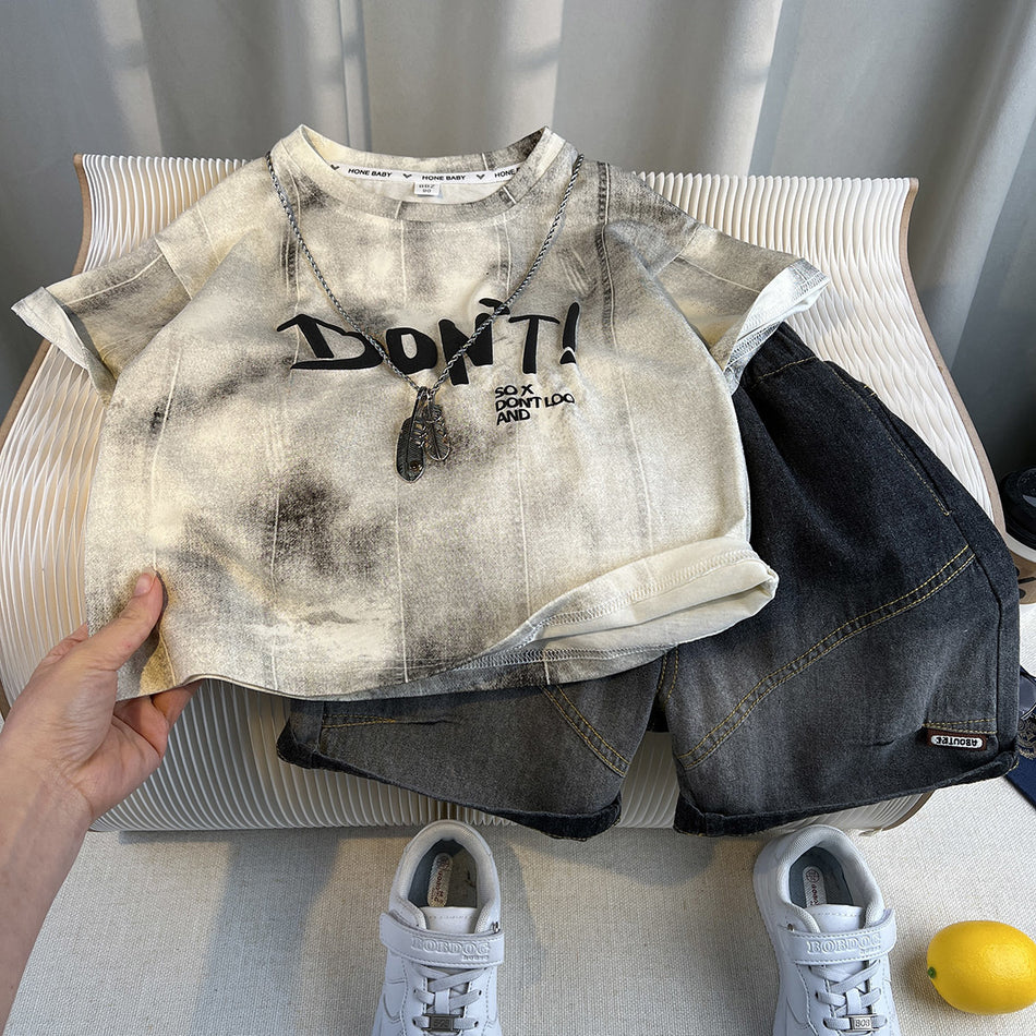 Kids Casual Summer T-Shirt Set Two-Piece Shorts Outfit