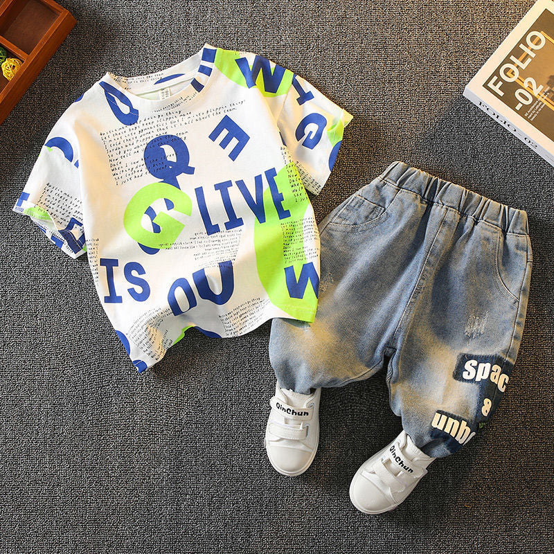 Kids Summer Casual T-Shirt Set Two-Piece Shorts Outfit