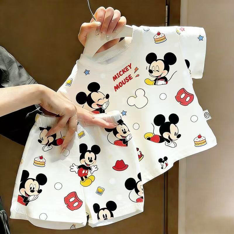 Boys Girls Cartoon Printed Summer Two-Piece Shorts Set