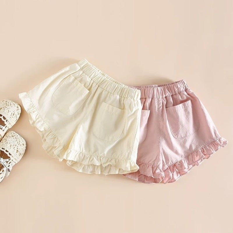 Girls Cotton Spandex Ruffle Shorts Infant Summer Casual Pants