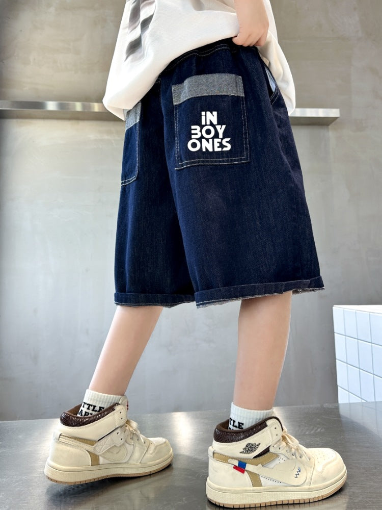Boys’ Lightweight Denim Shorts Casual Straight Leg Summer Shorts