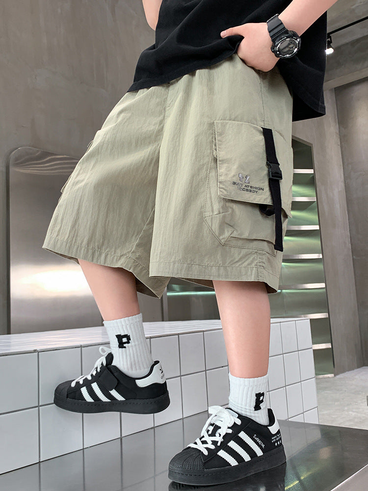 Boys’ Cotton Cargo Shorts Lightweight Knee Length Summer Shorts