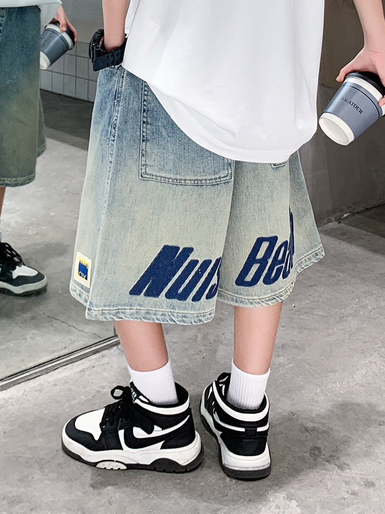 Boys’ Denim Shorts Lightweight Cotton Summer Casual Shorts