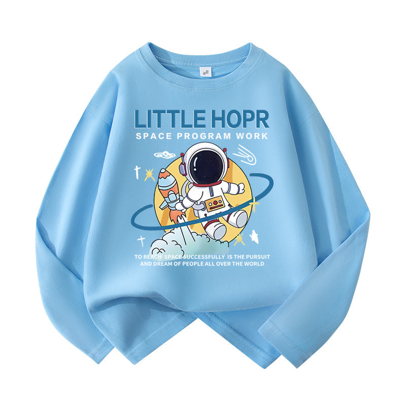 Boys’ Cotton Astronaut Long Sleeve T-Shirt Spring Autumn Top