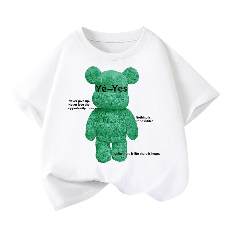 Kids’ Cotton Cartoon Short Sleeve T-Shirt Summer Casual Top