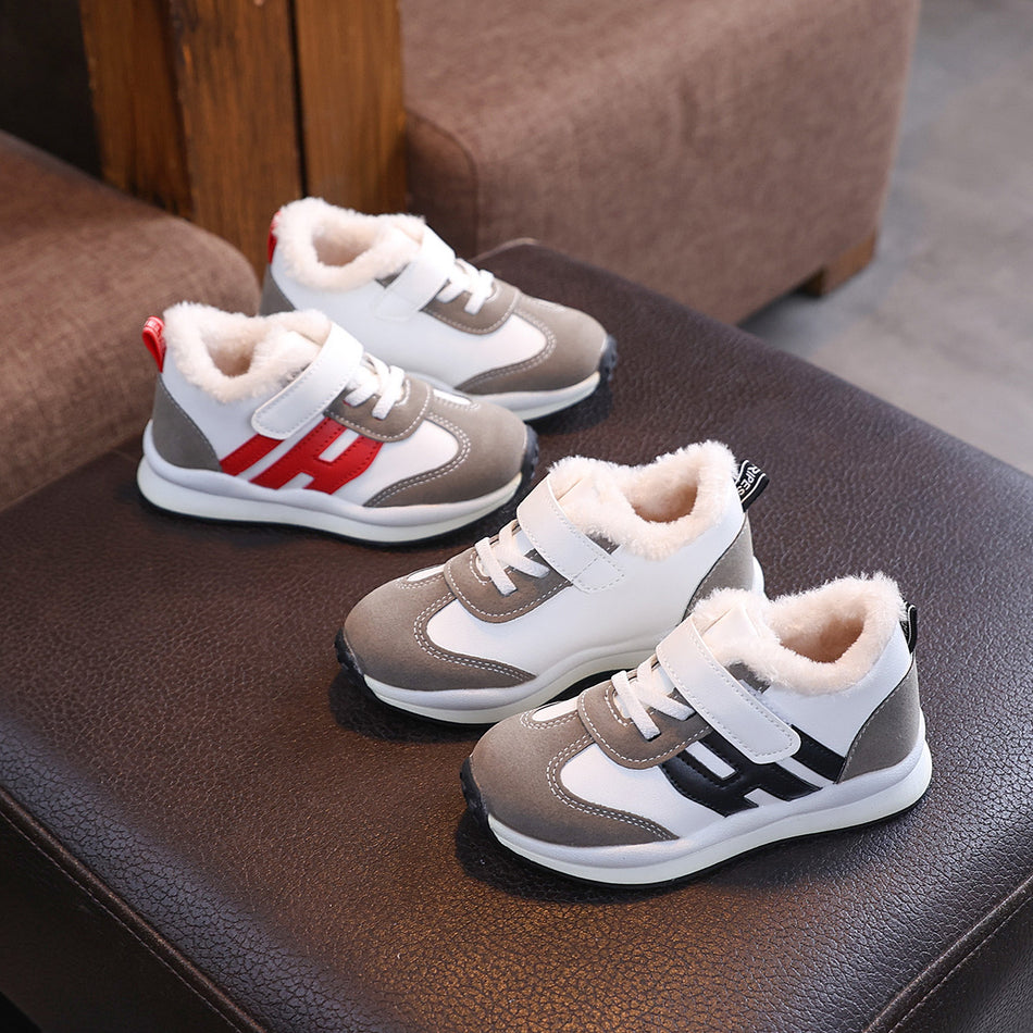 Winter Velvet Kids Sports Shoes Warm Cotton Casual Flats
