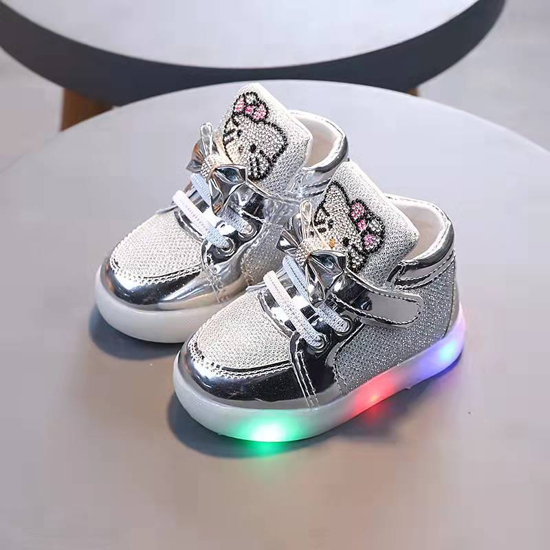 Girls Rhinestone Princess Breathable Casual Sports Shoes