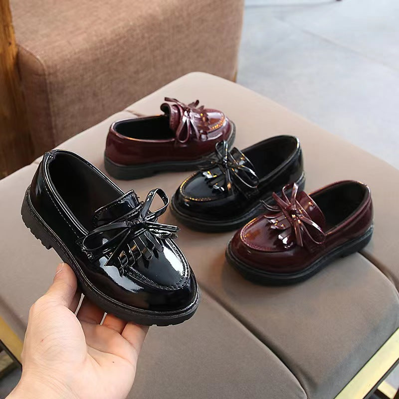 Girls Solid Color Princess Soft Sole Leather Dress Shoes