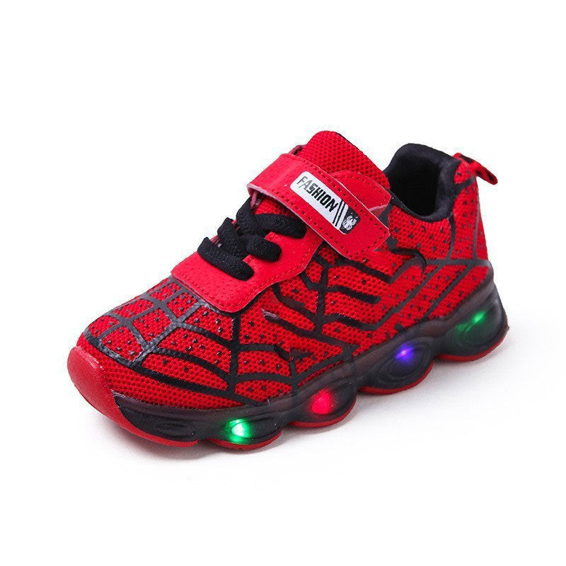Kids LED Light-Up Mesh Running Sneakers Casual Sports Shoes