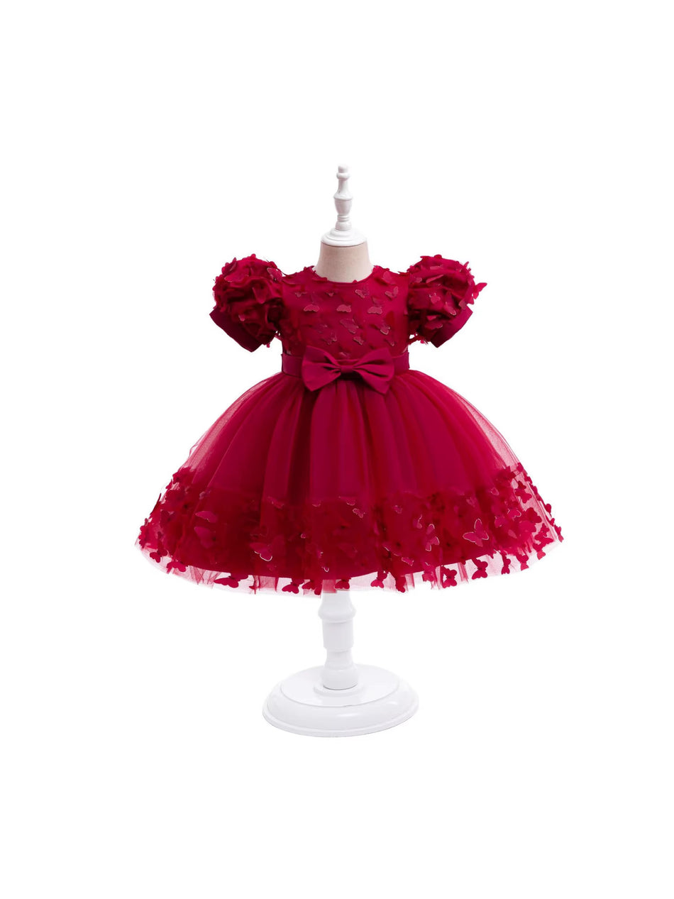 Girls Lace Princess Tulle Dress Festival Performance Gown