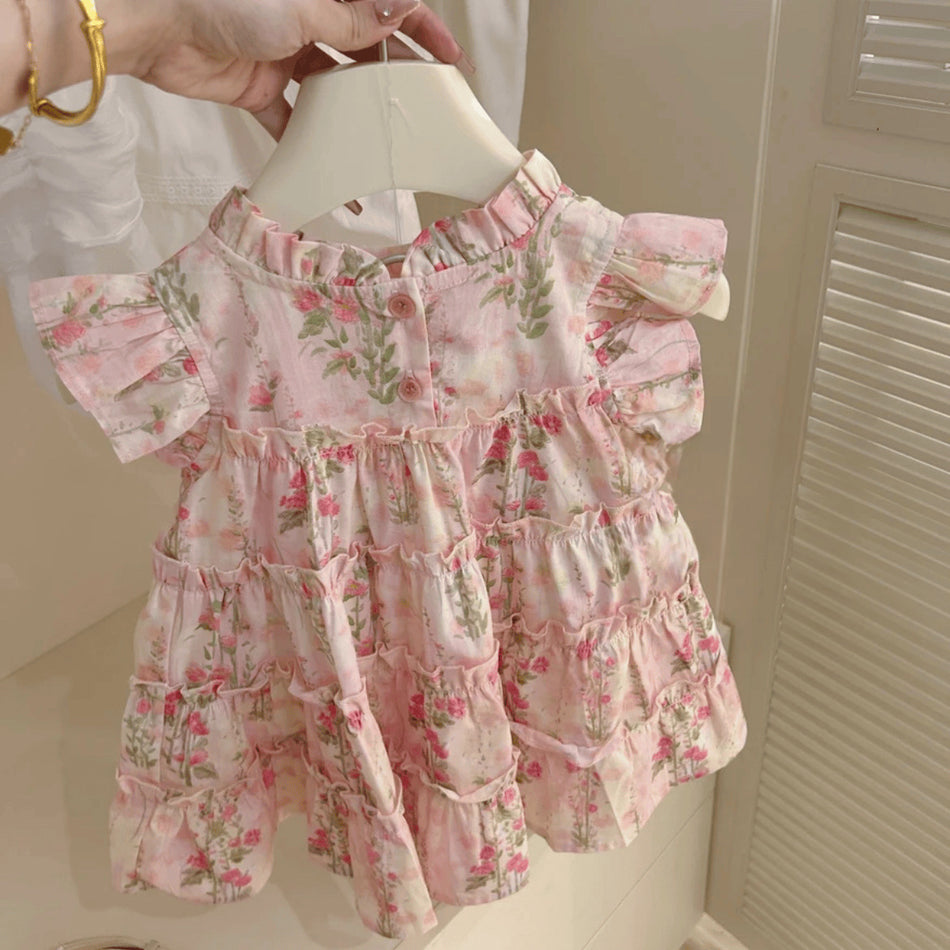Girls Korean Style Floral Princess Dress Summer Fashion A-Line Dress