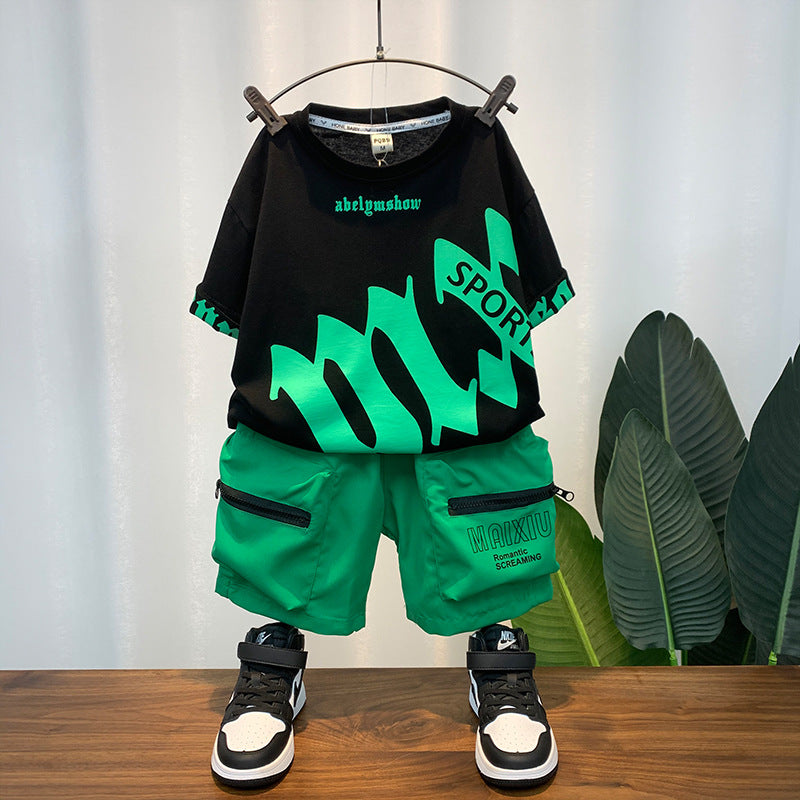 Boys Cotton Summer T-Shirt and Shorts Set Casual Outfit