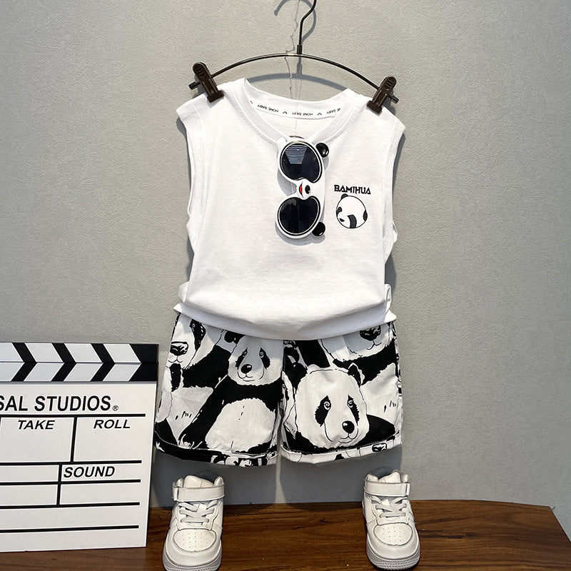 Boys Cotton Vest and Pants Set Cartoon Summer Casual Outfit