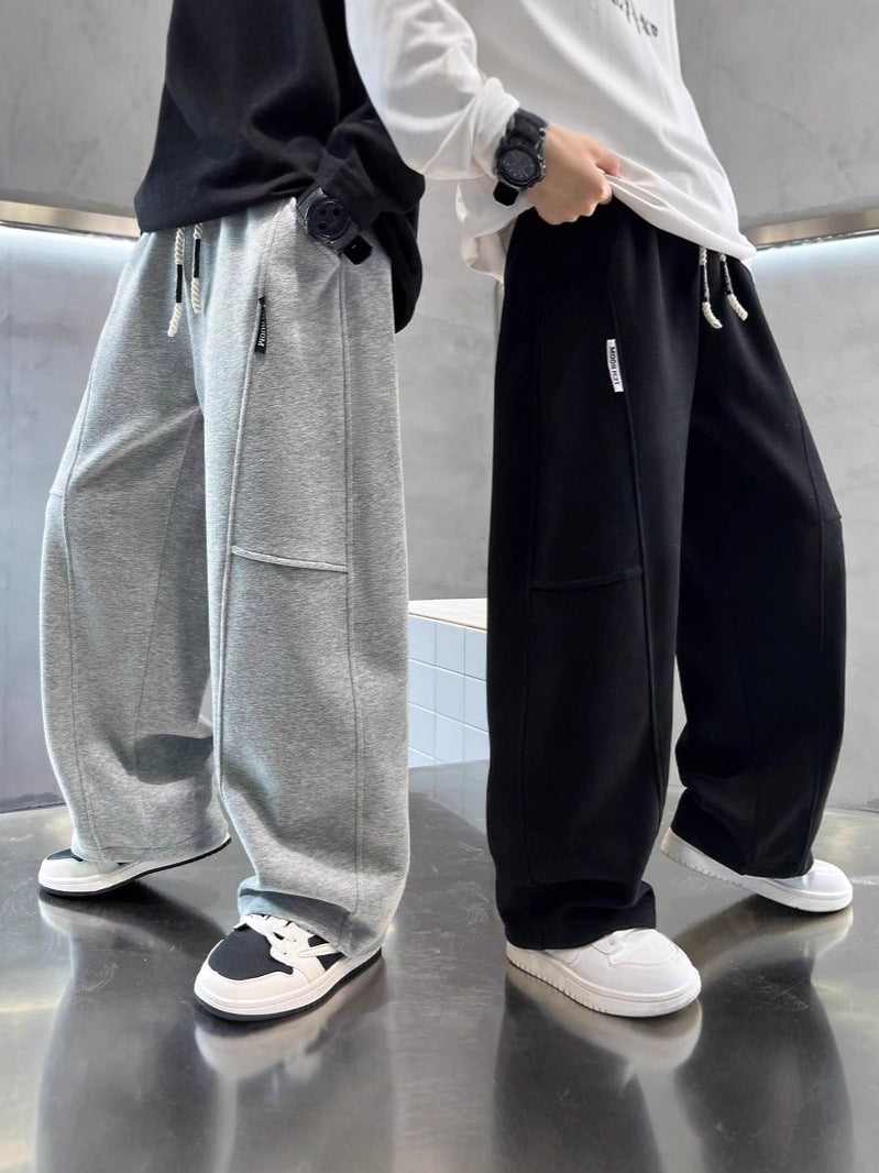 Boys Loose Straight Leg Sports Pants Wide Leg Autumn Trousers