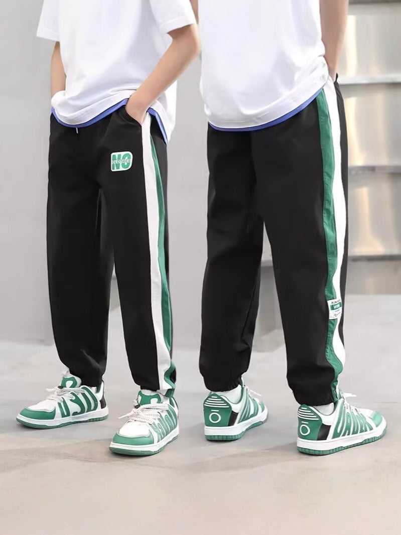 Boys Ice Silk Quick-Dry Summer Pants Anti-Mosquito Casual Trousers