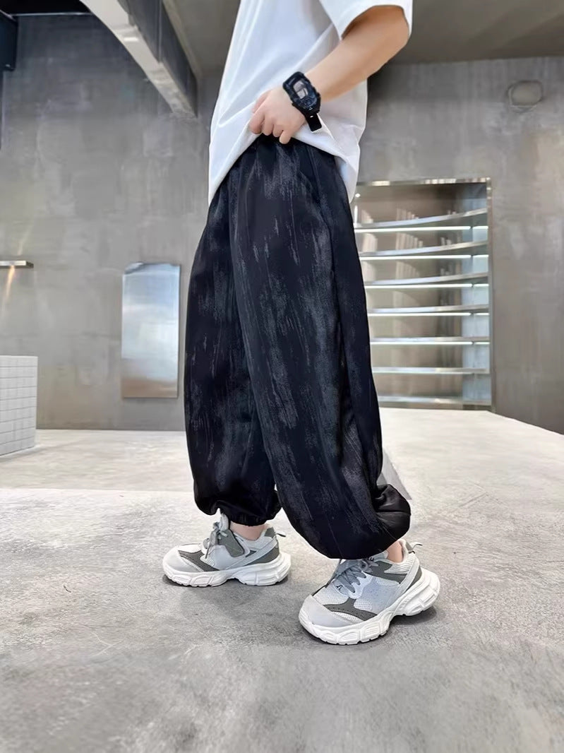 Boys Casual Cargo Summer Pants Loose Korean Style Lightweight