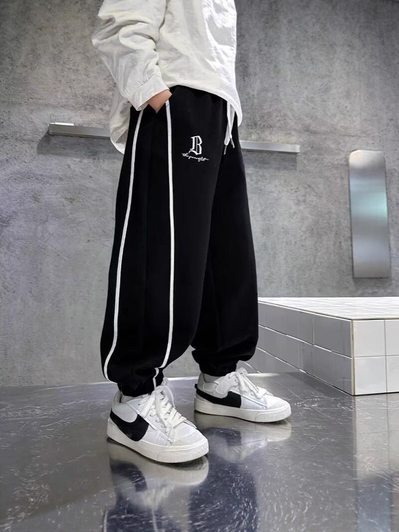 Boys Loose Fit Sports Sweatpants Kids Casual Spring Trousers
