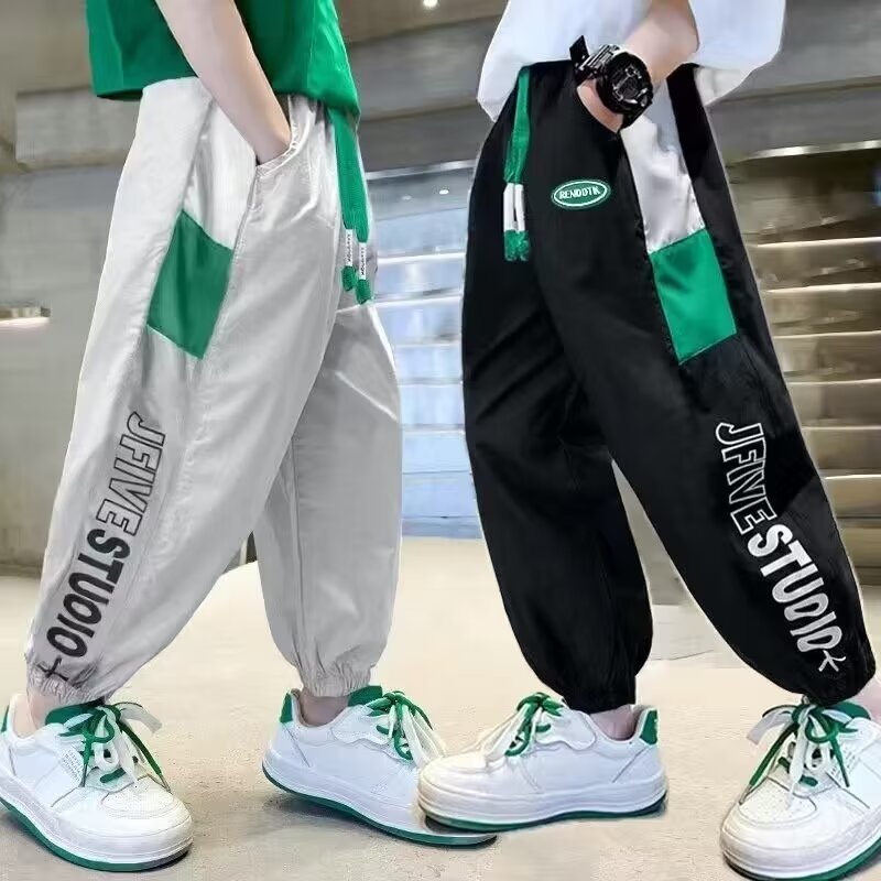 Boys Summer Anti-Mosquito Sports Pants Lightweight Casual Trousers