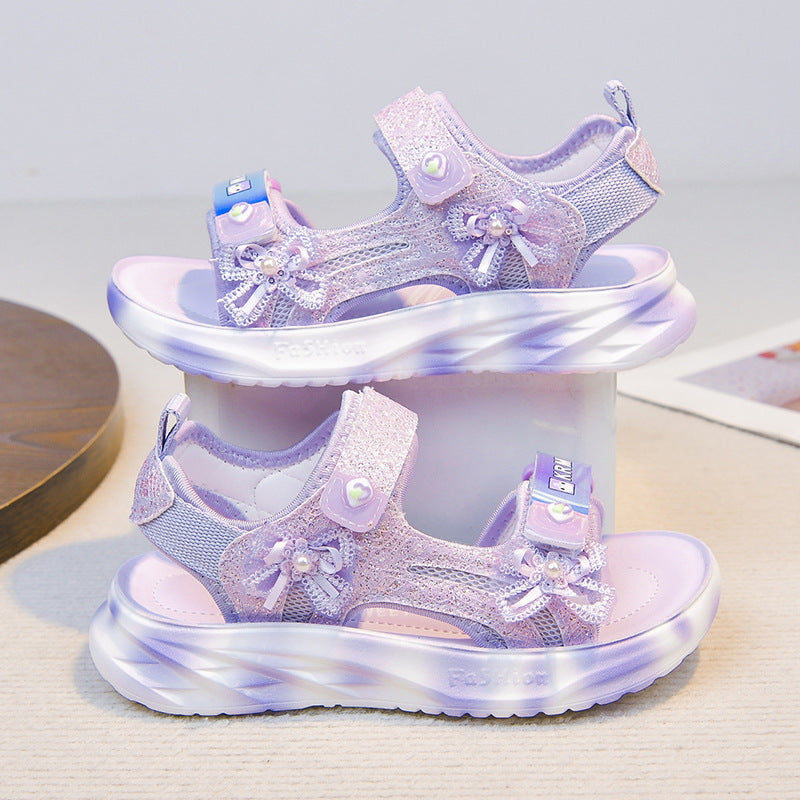 Girls Bow Soft Sole Princess Sandals
